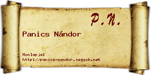 Panics Nándor névjegykártya